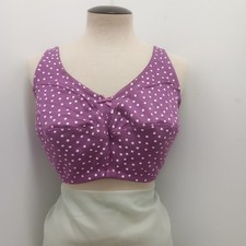 NWOT Deep Lilac Comfort Choice Wireless Back Hook Cotton Bra Size 38DD