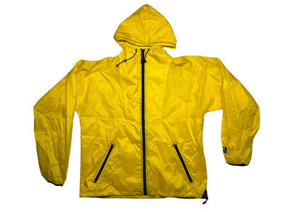 Vtg HELLY HANSEN Bright Yellow Nylon RAIN JACKET Sailing Windbreaker Coat Men L