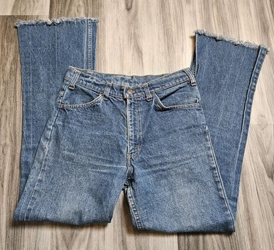 Vintage 1978 Levis 646 0217 Orange Tab Bell Bottom Flare Jeans 7Belt Loops 30x30
