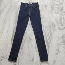 Levi's Jeans Womens W25 L30 Blue Dark Wash 721 High Rise Skinny Premium Denim