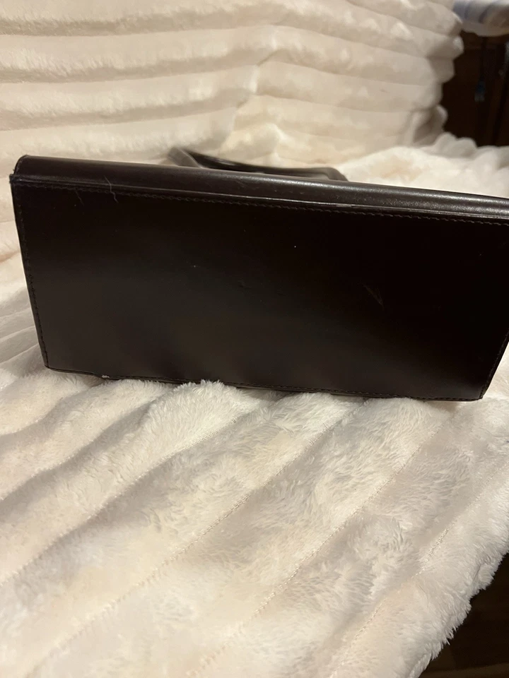 Bolso de mano vintage de cuero marrón A. J. Valenci Foto 3 de 4