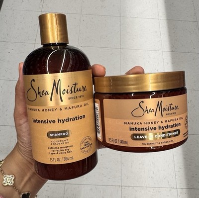 Combo SheaMoisture Manuka Honey & Mafura Oil Shampoo Sulfate-Free 13 oz