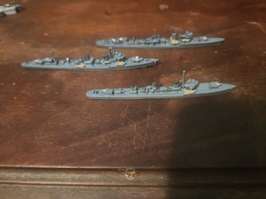 Painted 1/1250 Scale WWII Japanese DDs ASASHIO,  FUBUKI & HATSUHARU 