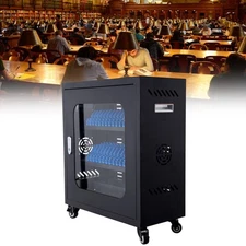 30Slots Charging Mobile Phone Cabinet Cellphone USB Charging Station w/ 4 Wheels
