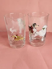 Pier 1 Imports Park Avenue Christmas Dogs Tumbler Pair Dachshund Poodle Collie