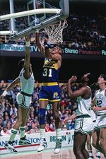 Reggie Miller Indiana Pacers shoots v Boston Celtics played in 198- Old Photo