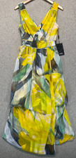 NWT White House Black Market Womens Maxi Dress Sunny Floral Ecru Braided Waist 0