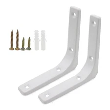 Joyangy 2 Pack Wall Shelf Support Bracket, 4 Inch White L Corner Wall Mount B...
