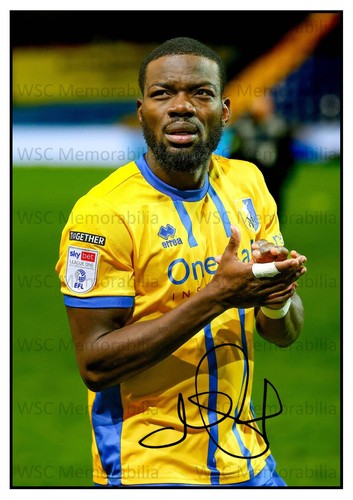 11260. Deji Oshilaja Signed Pictures (A4 Prints) Mansfield Burton Charlton etc.