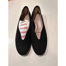 BeautiFeel Black Suede Crocco Jolie Ballet Flats Women Size 6.5 or 36.5 Leather