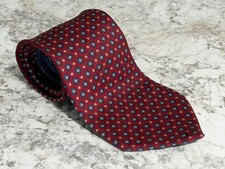 Vintage Tommy Hilfiger Mens Burgundy, Gold,  Navy Blue Silk Neck Tie 58 X 4