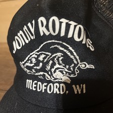 Rare Vintage Jonny Rottons Diner Resteraunt Medford Wisconsin Trucker Gat Cap