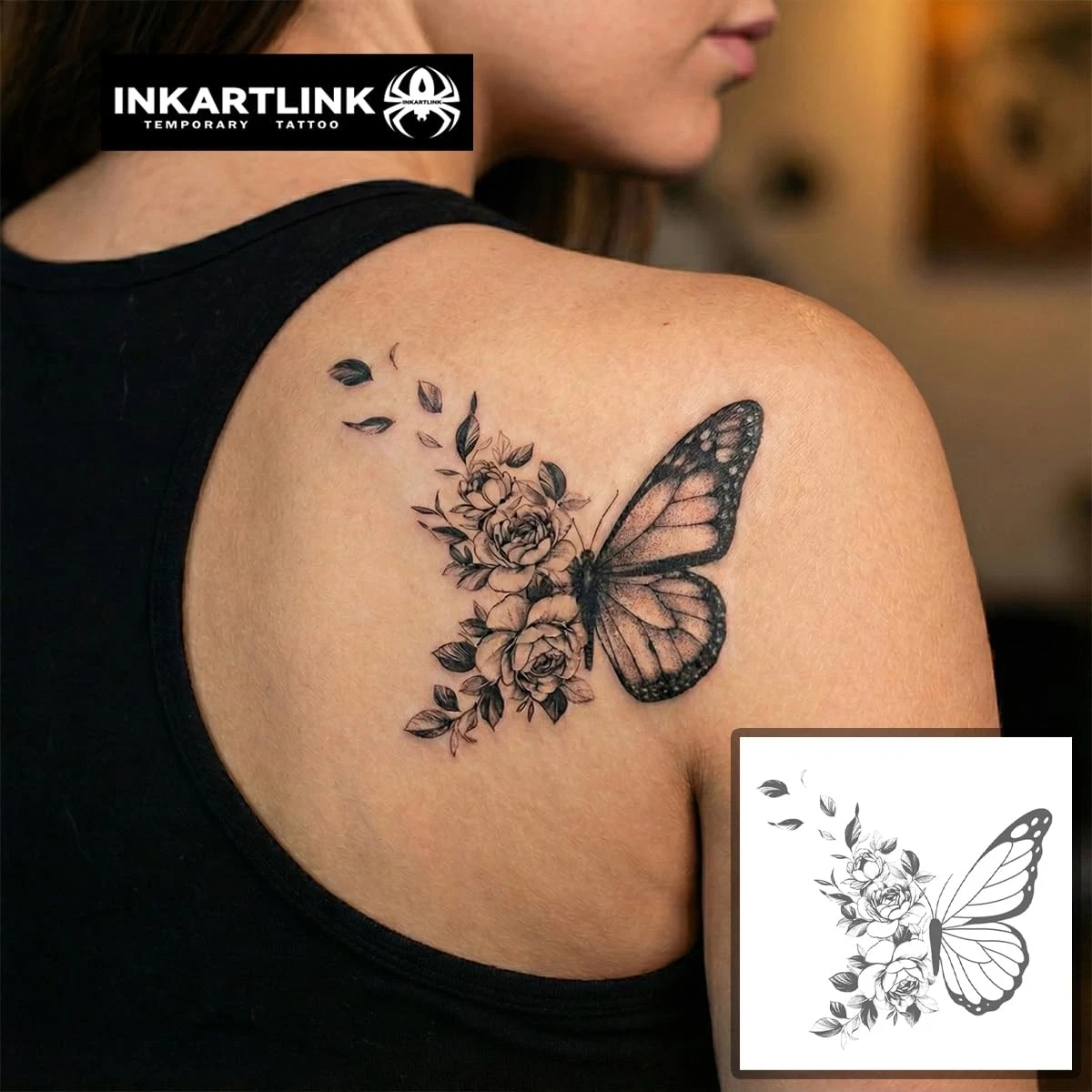 INKARTLINK Butterfly 8 Temporary Tattoos Realistic Waterproof - product detail image 3
