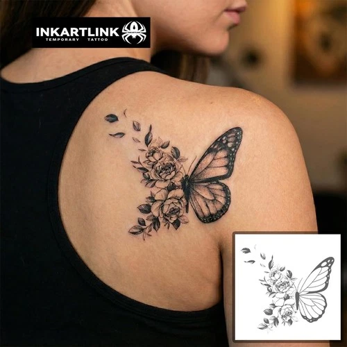 INKARTLINK Butterfly 8 Temporary Tattoos Realistic Waterproof image 3