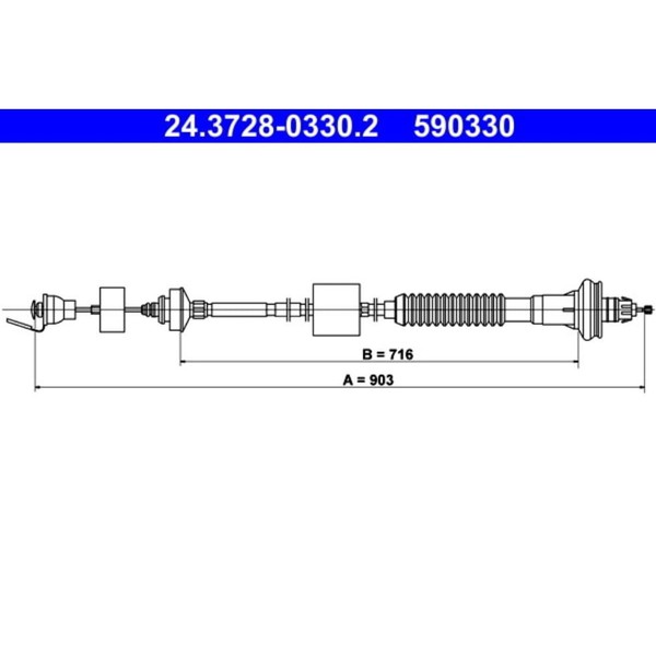 Seilzug KupplungsbetäTigung ATE 24.3728-0330.2 FüR CitroëN Xsara Picasso-image