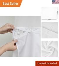 Waterproof Fabric Snap in Shower Curtain Liner Replacement with Magnets 70" x...