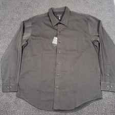 NWT Van Heusen Mens XL 17-17.5 Easy Care Long Sleeve Dress Shirt Classic Gray