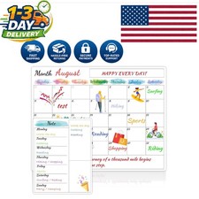 Versatile 15" x 11.5" Magnetic Monthly Calendar 9" x 7" Planner for Fridge Use