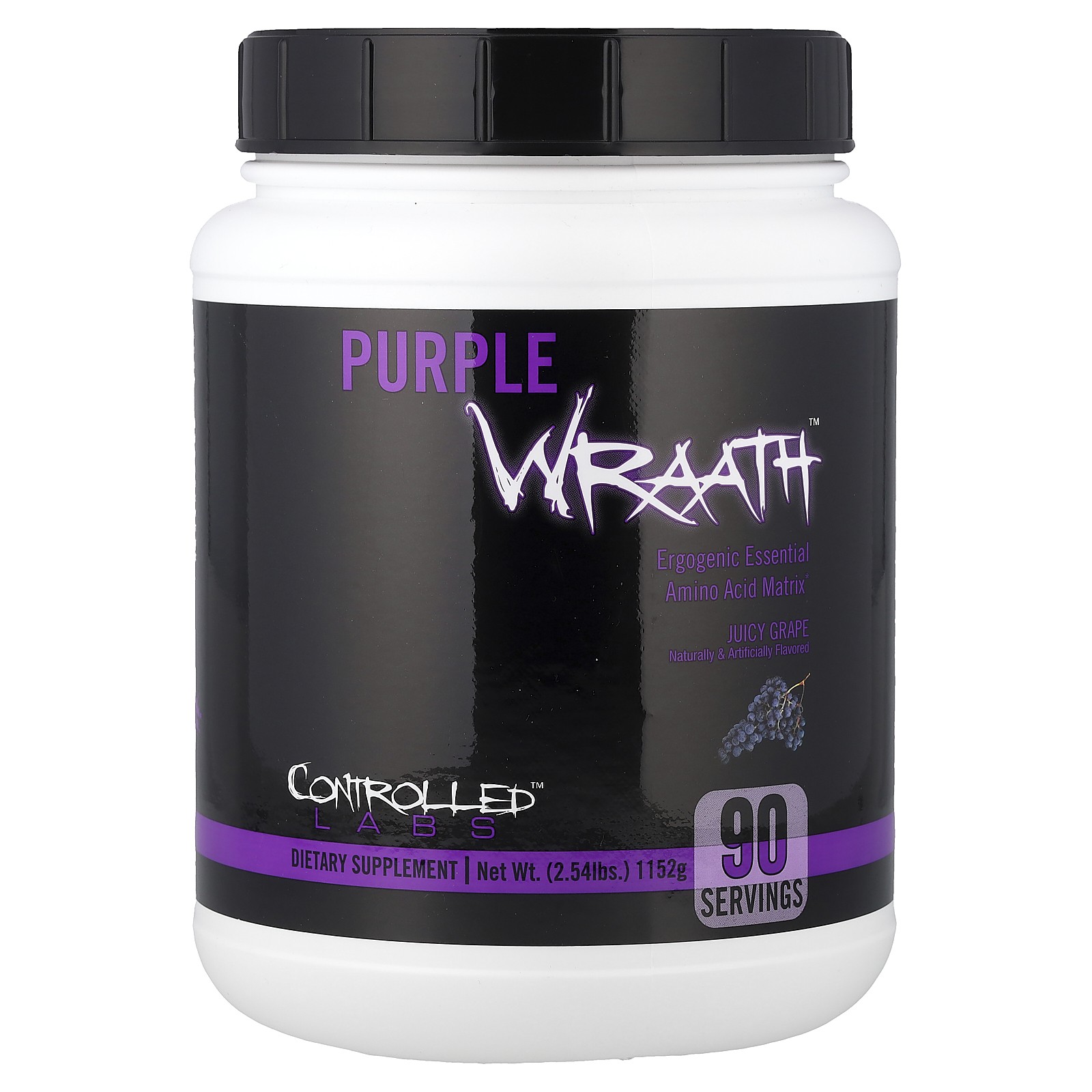 Controlled Labs Purple Wraath Juicy Grape 2 39 фунтов 1084 г без кофеина и без кофеина
