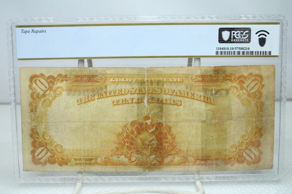 1922 $10 Gold Certificate Fr.1173 PCGS VF10 Detail Tape Repairs #4952 - Image 2 of 2