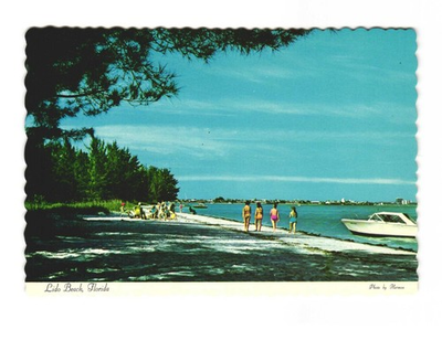 #ad Lido Beach FL with the City of Sarasota FL in the distance VTG postcard UNP $5.95