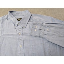 Eddie Bauer Mens Size XL Classic Fit Long Sleeve Button Down Shirt Blue Cotton