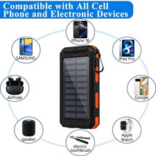 2026 Super 1000000mAh USB Portable Charger Solar Power Bank For Cell Phone