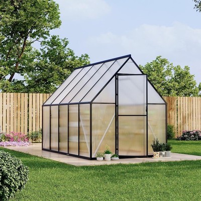 Heavy Duty Aluminum Greenhouse 6x9 FT, Polycarbonate Panels Quick Setup Kit