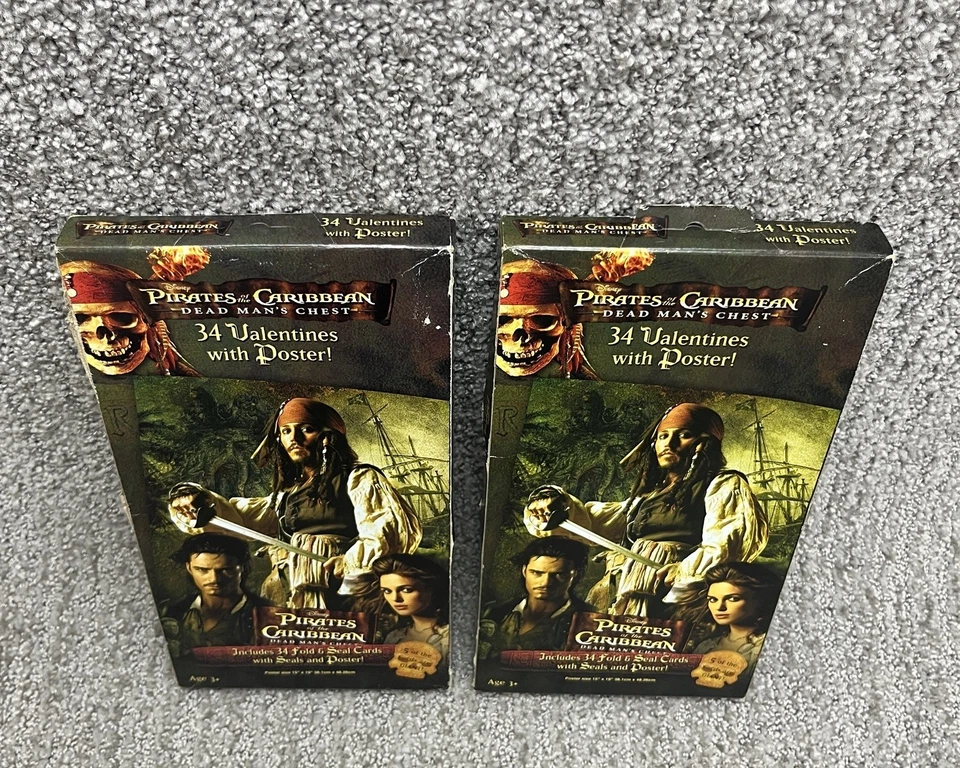 Pirates of the Caribbean Valentines Day Cards W/ Poster Dead Mans Chest 2 Packs - Image 3 of 4
