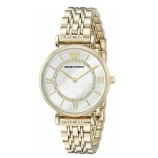 EMPORIO ARMANI WOMENS Fashion Watch White Dial & Gold Bracelet Giani AR1907