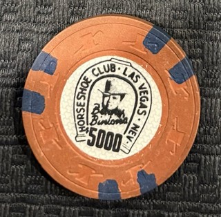 Binions Horseshoe Club Casino Vintage Poker Chip Las Vegas Nevada