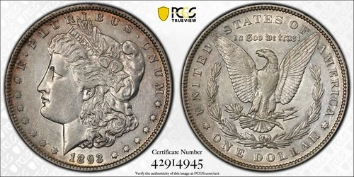 1893  Morgan Silver Dollar XF45 PCGS Key Date Coin