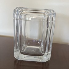 A genuine Alessandro Albrizzi Lucite faceted ice bucket — a rare, named designer collectible piece that is the absolute pinnacle of 70s Hollywood Regency style.
