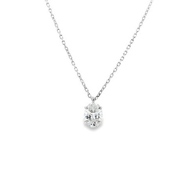 PT950 Platin Lab Grown ovale Form Diamant Collier XQ0044