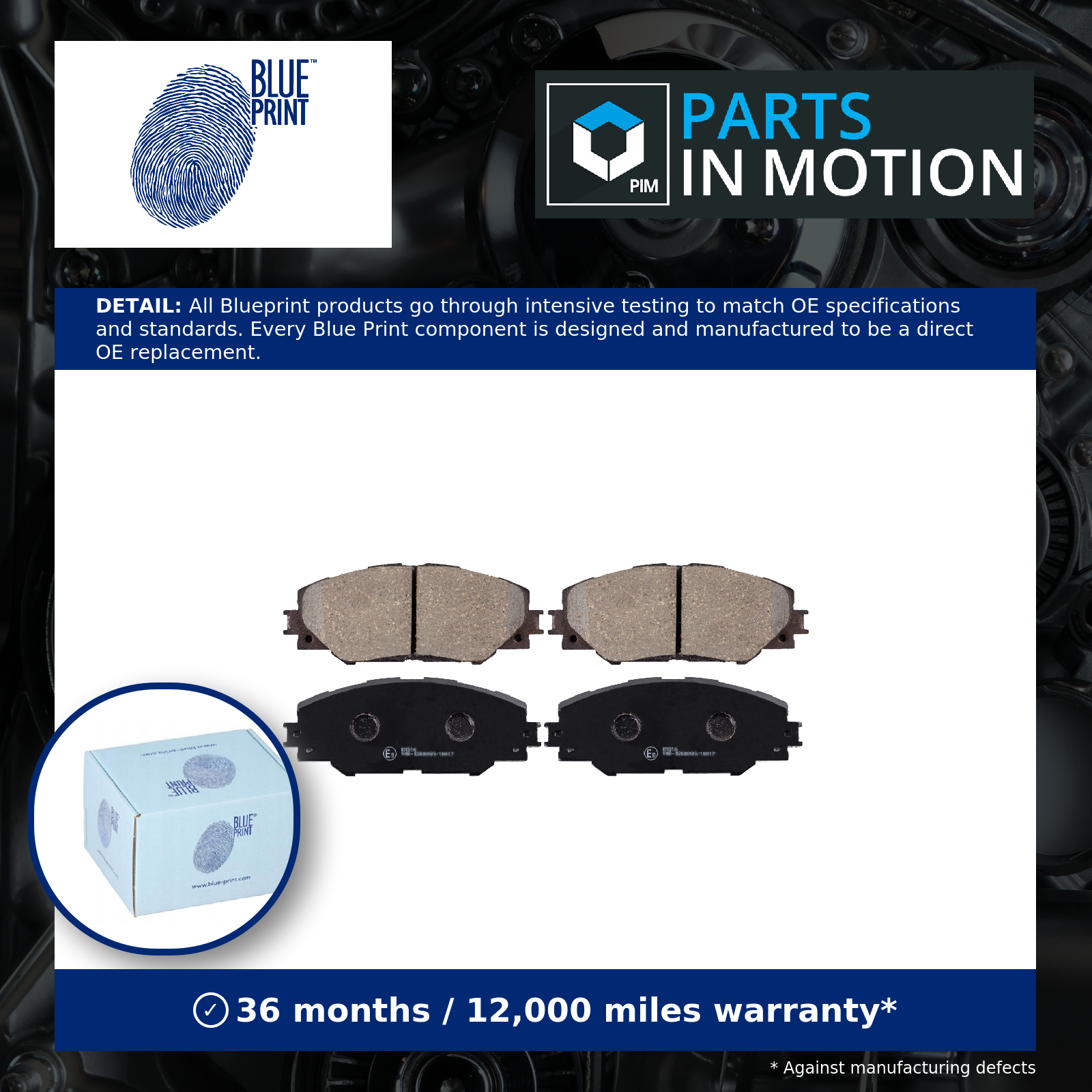 Fits BLUE PRINT HAMULCE ADT342162 BRAKE PADS TOYOTA RAV 4 06- - Image 2