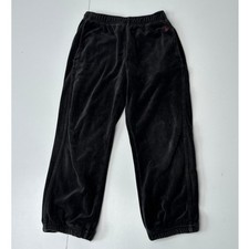 Polo Ralph Lauren Kids Black Velour Jogger Sweatpants Size 5 Red Pony Logo