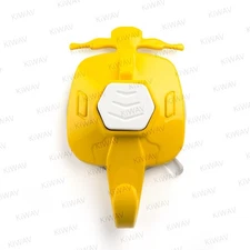 Suction cup hook scooter style white + yellow removable reusable adhesive