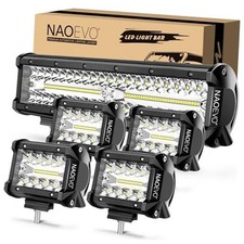 12 Inch LED Light Bar and 4PCS 4 Inch LED Pod Lights, 54000LM LED