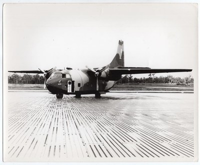 1960s Fairchild C-123 Provider on Steel Mat Airfield 8x10 Original Photo