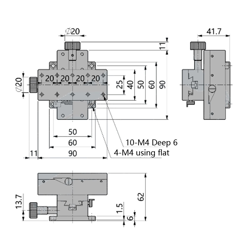 Manual XY Trimming Platform Detachable Adjustable Gear Guide High Accuracy