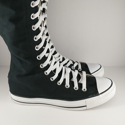 Converse CTAS XXHI Zipper Lace Up Black Knee High Sneaker Boot Mens 8 Womens 10 - Picture 7 of 24