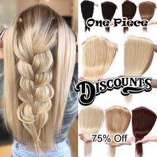 Real Remy Hair One Piece Clip In Human Hair Extensions Full Head 8-24In Weft USA