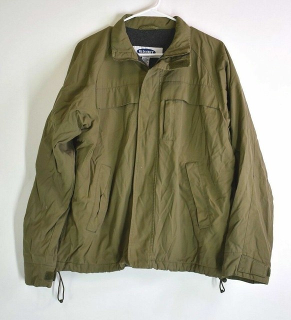 OLD NAVY Men's S Full Zipup Fleece Inside Winter Coat Jacket Army