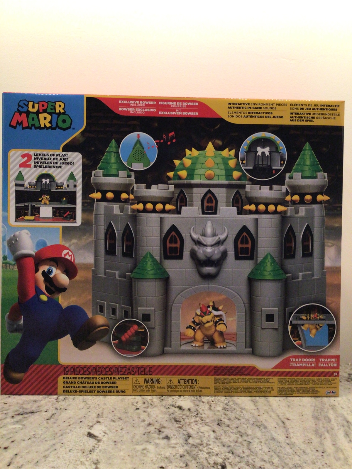 Brand New Jakks Pacific Super Mario Bros. Deluxe Bowser's Castle