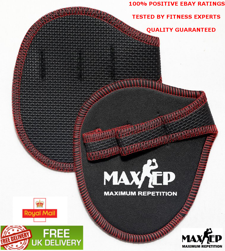 Almohadillas de fitness MaxRep gimnasio ejercicio guantes levantamiento de pesas - rojos