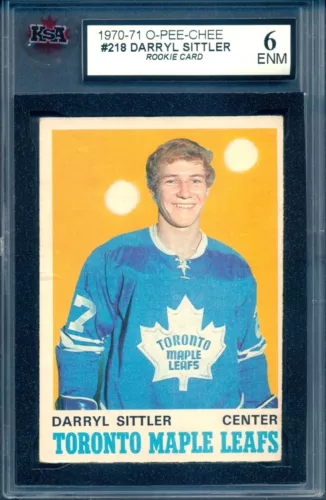 1970-71 OPC O-PEE-CHEE #218 Darryl Sittler HOF Rookie KSA 6 EX-NM Maple Leafs RC