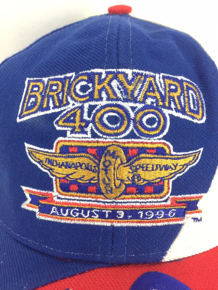 Vtg 90s Nascar Brickyard 400 Hat All Over Spell Out Logo Colorblock Snapback Cap - Image 4 of 4