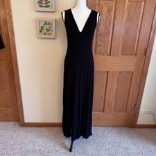 Shein Women's Black Sleeveless V-Neck Maxi Dress Size S 4 Resort Style Cruise