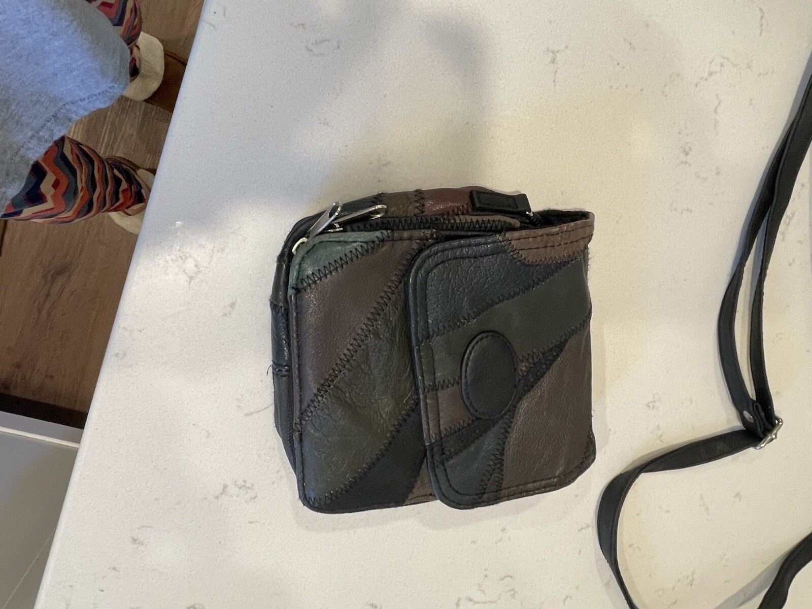 Leather Patchwork Convertible Crossbody Shoulder … - image 8