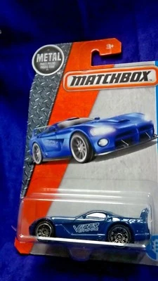 Matchbox Dodge Viper GTS-R Blue Die-Cast Metal 1:64 Scale Large Rear Spoiler